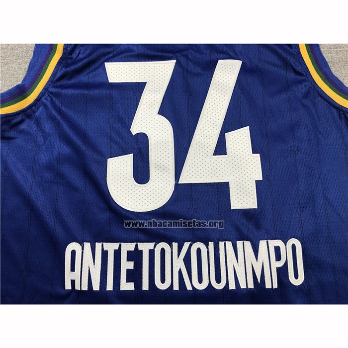 Camiseta All Star 2020 Milwaukee Bucks Giannis Antetokounmpo NO 34 Azul